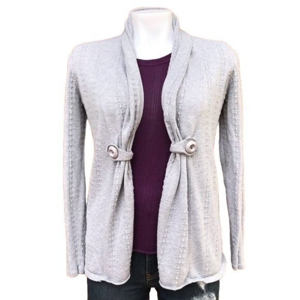 Belldini Cardigan Gray Open Sweater Button Detail Cozy